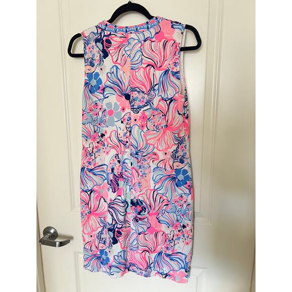 Lilly Pulitzer CAMARI SHIFT DRESS Prosecco Pink Make A Splash Blue Small - Picture 4 of 6